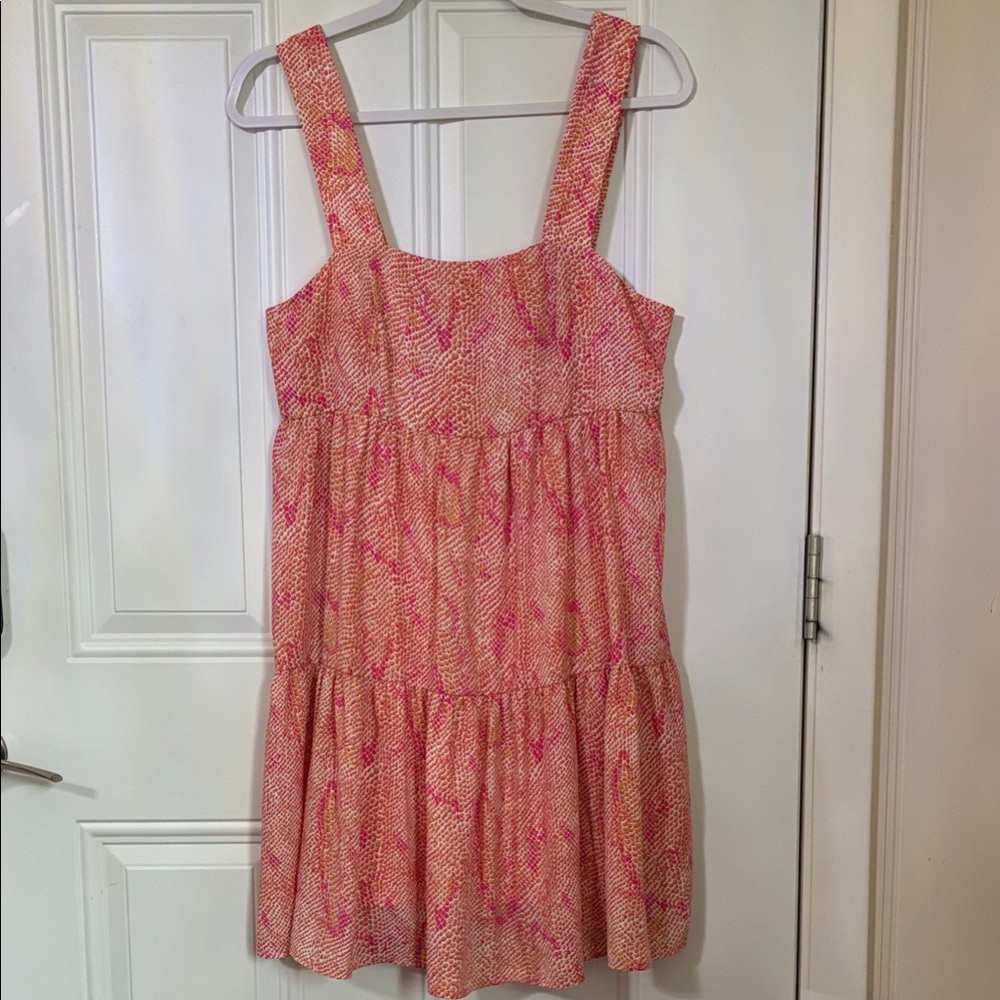 The Impeccable Pig Pink Patterned Tiered Sundress